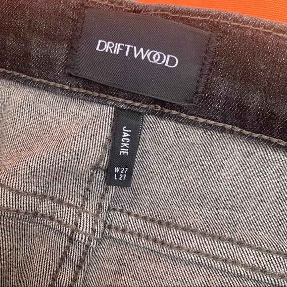 Driftwood Jackie Embroidered Skinny Jeans in Dark Grey — Size 27 - Picture 7 of 10